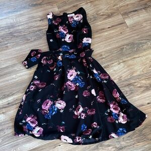 Elle Black and Pink Floral women’s dress